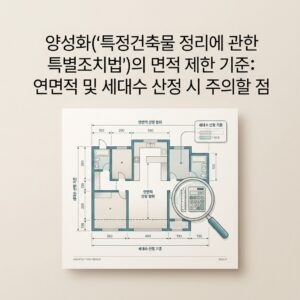 ai thumbnail minimal 양성화특정건축물 정리에 관한 특별조치법의 면적 제한 기준 연면적 및 세대수 산정 시 주의할 점 1787045730