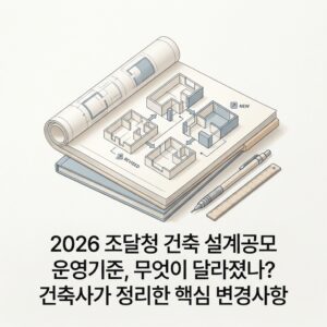 ai thumbnail minimal 2026 조달청 건축 설계공모 운영기준 무엇이 달라졌나 건축사가 정리한 핵심 변경사항 1789273232