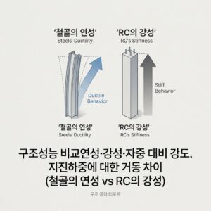 ai thumbnail minimal 구조성능 비교연성·강성·자중 대비 강도. 지진하중에 대한 거동 차이철골의 연성 vs RC의 강성 1789432213