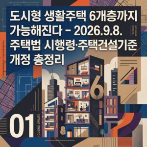 ai thumbnail poster 도시형 생활주택 6개층까지 가능해진다 2026.9.8. 주택법 시행령·주택건설기준 개정 총정리 1789003823