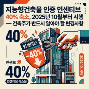 ai thumbnail poster 지능형건축물 인증 인센티브 40 축소 2025년 10월부터 시행 — 건축주가 반드시 알아야 할 변경사항 1789398886