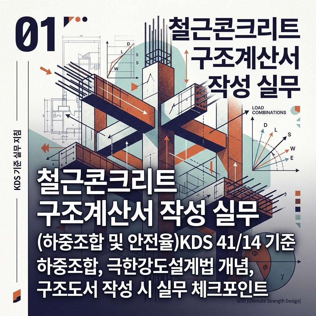 ai thumbnail poster 철근콘크리트 구조계산서 작성 실무 하중조합 및 안전율KDS 4114 기준 하중조합 극한강도설계법 개념 구조도서 작성 시 실무 체크포인트 1789430932